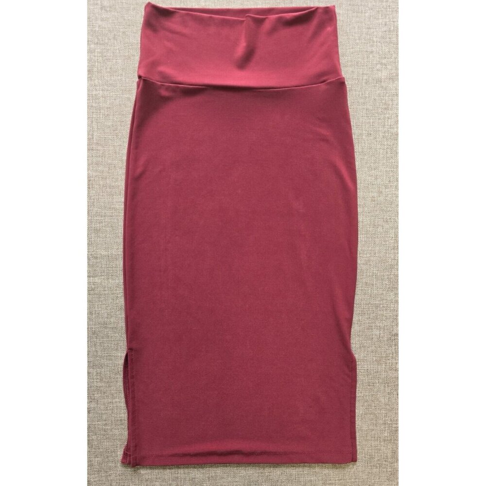 Women Thick Knit Pencil Skirt Knee Length Stretch Elastic High Waist